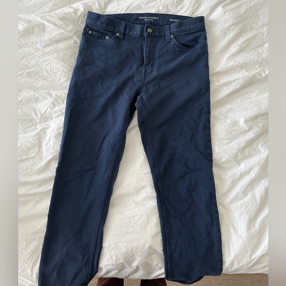 Banana Republic Men's Traveler Pants - 30x30 Slim Fit - Navy